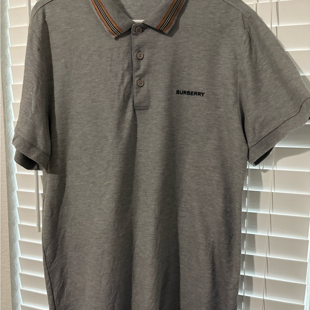 Burberry Polo Shirt with Striped Collar